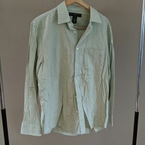 Banana republic collared plaid button-up shirt